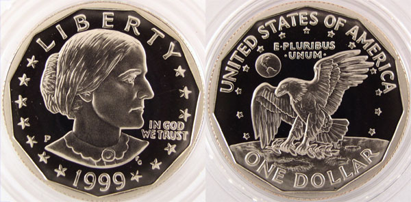 1999-P Proof Susan B. Anthony Dollar